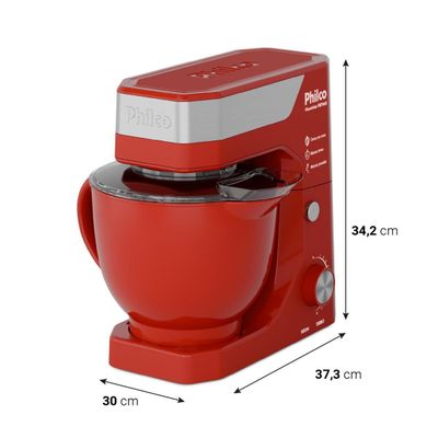 Batedeira Planetária Philco 900W 5L Turbo Vermelha PBP90B 127V