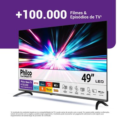 Smart TV 49" Philco UHD 4K DLED Roku P49CRA Bivolt