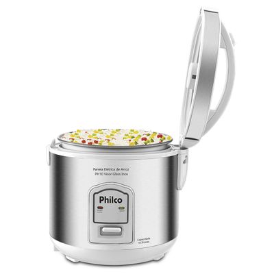 Panela de Arroz Philco 10 Xícaras PH10B Visor Glass Inox 127V