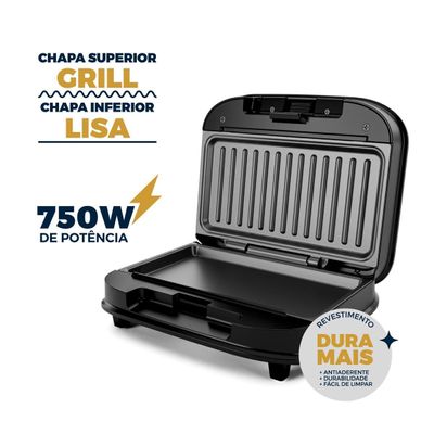 Sanduicheira e Grill Britânia Antiaderente 750W BGR25A 127V