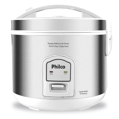 Panela de Arroz Philco 10 Xícaras PH10B Visor Glass Inox 127V