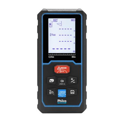 Trena Laser Philco Force Alcance de 80m Display LED PTL02 Pilhas