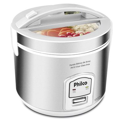 Panela de Arroz Philco 10 Xícaras PH10B Visor Glass Inox 127V