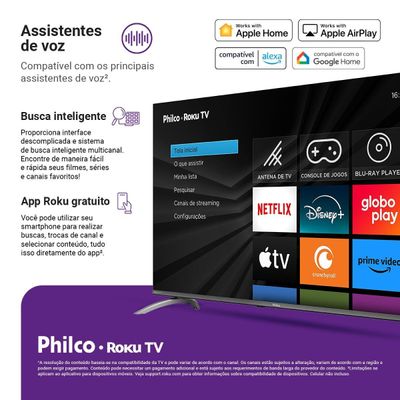 Smart TV 49" Philco UHD 4K DLED Roku P49CRA Bivolt