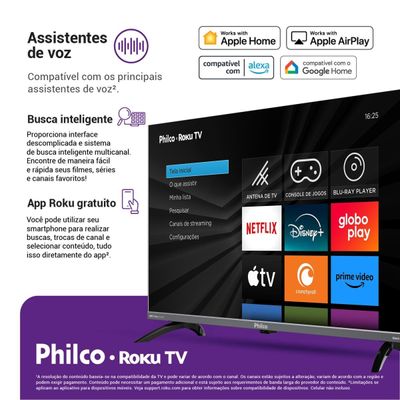 Smart TV 43" Philco QLED HDR10 Roku TV P43KRB Bivolt