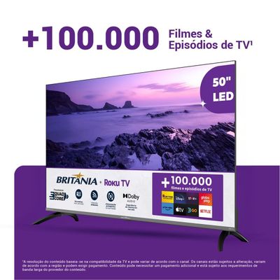 Smart TV 50" Britânia Roku B50CRA HDR10 Dolby Audio Bivolt