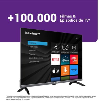 Smart TV 43" Philco QLED HDR10 Roku TV P43KRB Bivolt
