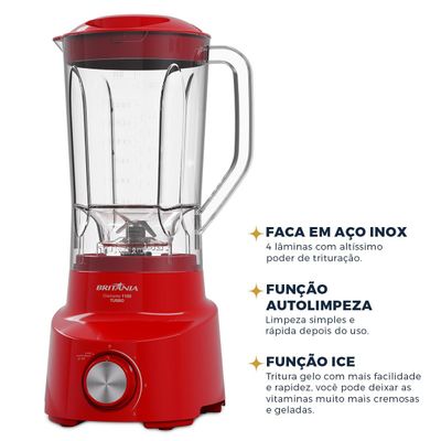 Liquidificador Britânia 2,6L 4 Velocidades Diamante 1100 127V