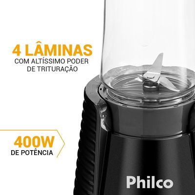 Liquidificador Philco Portátil 2 Squeezes 400W PLQ04A 127V