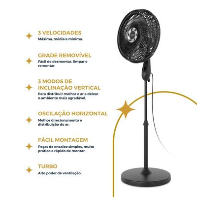 Ventilador de Coluna Britânia 8 Pás de 40cm 170W BVC42A 127V