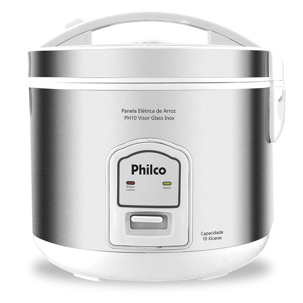 Panela de Arroz Philco 10 Xícaras PH10B Visor Glass Inox 220V