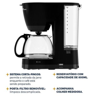Cafeteira Britânia Jarra de Vidro 20 Cafés 800ml BCF20A 220V