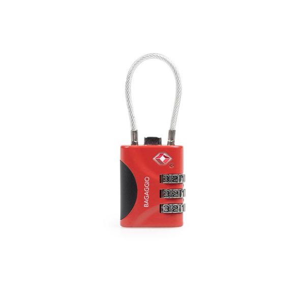 Cadeado TSA com Cabo de Aço Vermelho U / Vermelho
