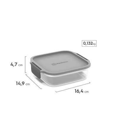 Potes Herméticos de Plástico Electrolux Cinza 3 Unidades Empilháveis Modulares