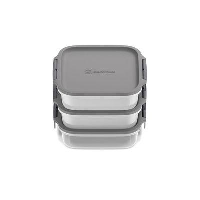 Potes Herméticos de Plástico Electrolux Cinza 3 Unidades Empilháveis Modulares