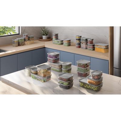 Potes Herméticos de Plástico Electrolux Cinza 3 Unidades Empilháveis Modulares