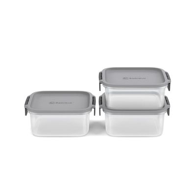 Potes Herméticos de Plástico Electrolux Cinza 3 Unidades Empilháveis Modulares