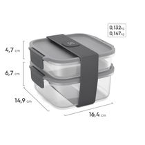 Kit Marmiteira Lunch Box Electrolux Plástico Cinza Resistente a Temperatura