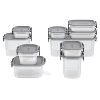 Potes Herméticos de Plástico Electrolux Cinza 14 Unidades Empilháveis Modulares