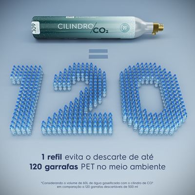 Cilindro Refil de CO2 60 Litros Electrolux para Máquina de Gaseificar Água