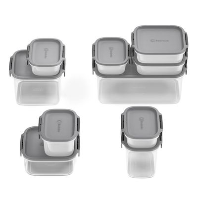 Potes Herméticos de Plástico Electrolux Cinza 10 Unidades Empilháveis Modulares