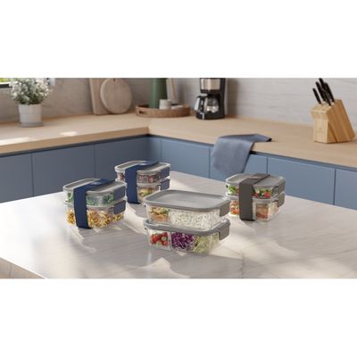 Kit Marmiteira Lunch Box Electrolux Plástico Azul Resistente a Temperatura 2 Unidades