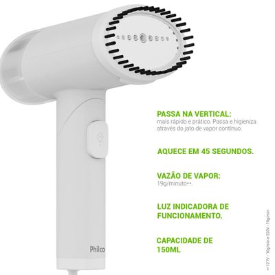 Passadeira a Vapor Dobrável Philco 150ml 1250W PVP06A Bivolt Bivolt