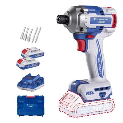 Parafusadeira de Impacto Tramontina by TOTAL 20V Kit Maleta