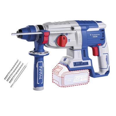 Martelete Perfurador Rompedor 20V SDS-Plus TOTAL com Brocas
