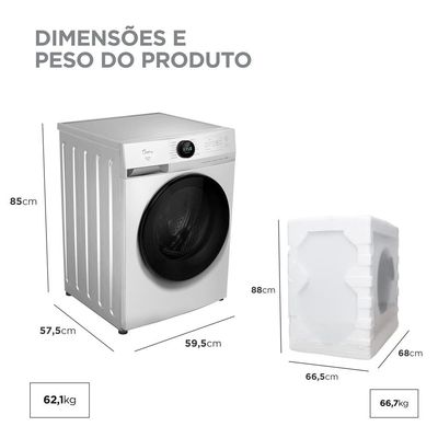 Máquina de Lavar Midea MF201W 11kg Conectada Wi-Fi Branca Branco / 110