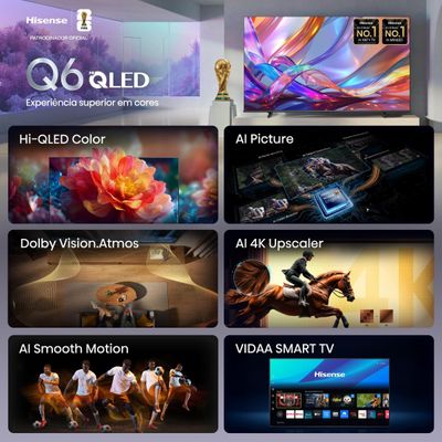 Smart TV 50" 4K QLED Hisense 50Q6QVV Vidaa