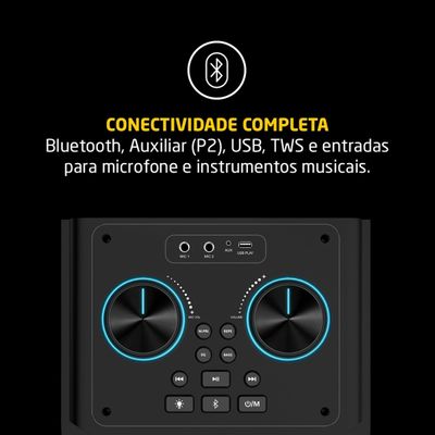Torre de Som Pulse SP518 2000W RMS Bluetooth TWS LED