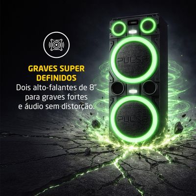 Torre de Som Pulse SP518 2000W RMS Bluetooth TWS LED