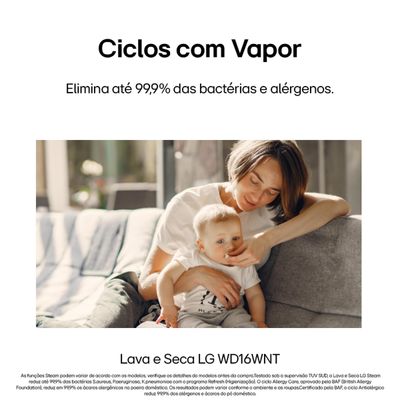 Lava e Seca LG WD16GNTS6 16kg/10kg AI DD Wi-Fi Black Inox Inox / 110