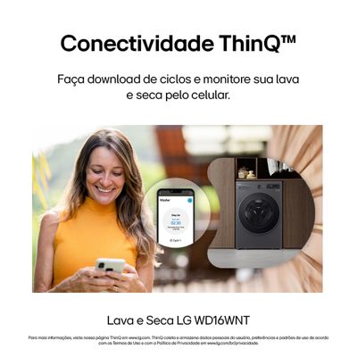Lava e Seca LG WD16GNTS6 16kg/10kg AI DD Wi-Fi Black Inox Inox / 110