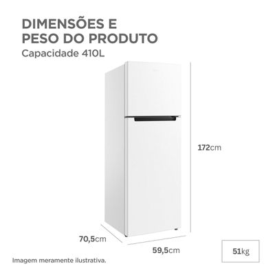 Refrigerador Cycle Defrost Duplex RT554 410L Inverter Midea Branca Branco / 110
