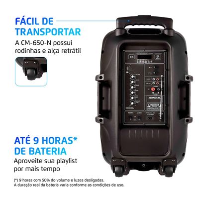 Caixa de Som Amplificada Mondial XSound CM-650-N 650W Bluetooth
