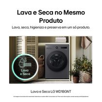 Lava e Seca LG WD18GNTS6 18kg/10kg AI DD Wi-Fi Black Inox