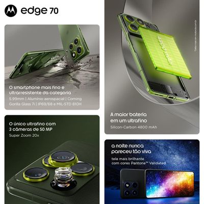 Smartphone Motorola Edge 70 6.7 512GB 5G Cloud Dancer Branco / Bivolt