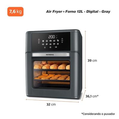 Fritadeira Air Fryer Oven Mondial AFON-12L-FG 12L Digital Cinza / 110