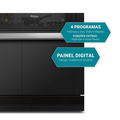 Lava-Louças Philco PLL10 10 Serviços Preta Painel Digital 110