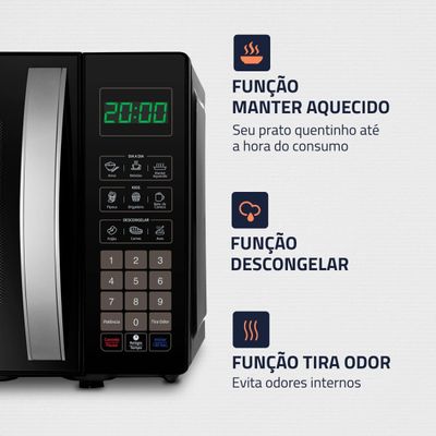 Micro-ondas Mondial 21 Litros 1200W Manter Aquecido Preto Preto / 110