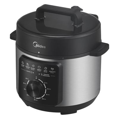 Panela de Pressão Elétrica Mecânica Midea 4L Inox Preta / 220