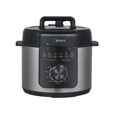 Panela de Pressão Elétrica Mecânica Midea 4L Inox Preta / 220