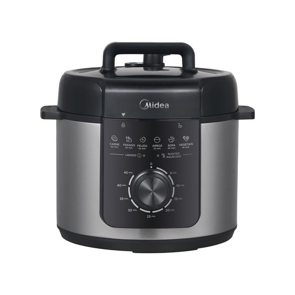 Panela de Pressão Elétrica Mecânica Midea 4L Inox Preta / 220