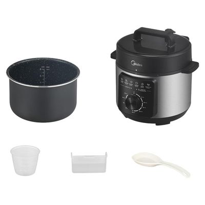 Panela de Pressão Elétrica Mecânica Midea 4L Inox Preta / 220