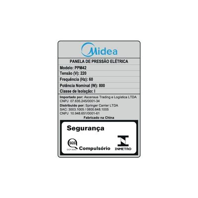 Panela de Pressão Elétrica Mecânica Midea 4L Inox Preta / 220