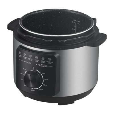 Panela de Pressão Elétrica Mecânica Midea 4L Inox Preta / 220