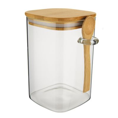 Pote Quadrado Slim Euro Home Vidro 1,1L