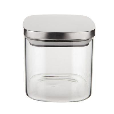 Pote de Vidro Euro Home Slim 650ml Tampa Inox